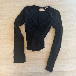 Reformation black tie up back blouse size XS